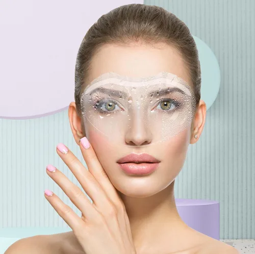 Miniatura 2 de BRAWNA Paquete de 100 viseras protectoras de ducha con bolsa de organza rosa para extensiones de pestañas, microblading, laminación de cejas