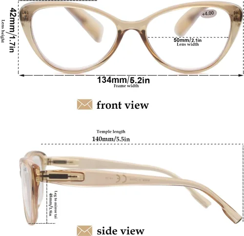 Miniatura 3 de Gafas de Lectura para Mujeres, Ligeras y Elegantes, Lindas Lentes para Leer con Bisagras de Resorte, Juego de 4 Pares