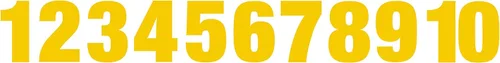 Miniatura 2 de 1-10 calcomanías reflectantes de vinilo amarillo (1 de cada número), elige el tamaño de 1 a 10 pulgadas (V653-R) (2 pulgadas)