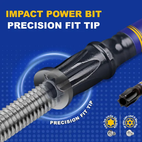 Miniatura 7 de Geinxurn Juego de brocas de destornillador magnético de impacto de seguridad T15 de 2 pulgadas, juego de brocas de potencia de cabeza Torx #15 de 51