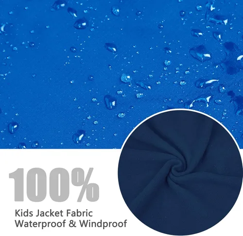 Miniatura 6 de Chaqueta de esquí impermeable para niños, abrigo de nieve cálido para invierno, con capucha, forro polar resistente al viento