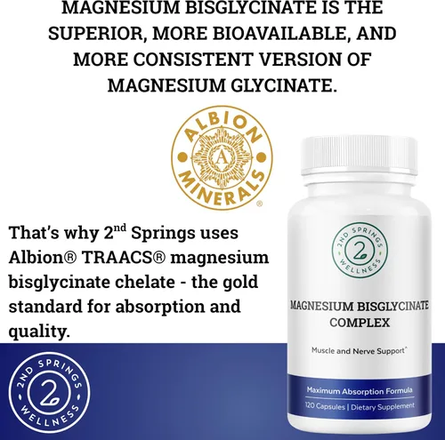 Miniatura 6 de Complejo de bisglicinato de magnesio 400 mg Suplemento Albion TRAACS Quelado, máxima absorción, suave para el estómago, altamente biodisponible