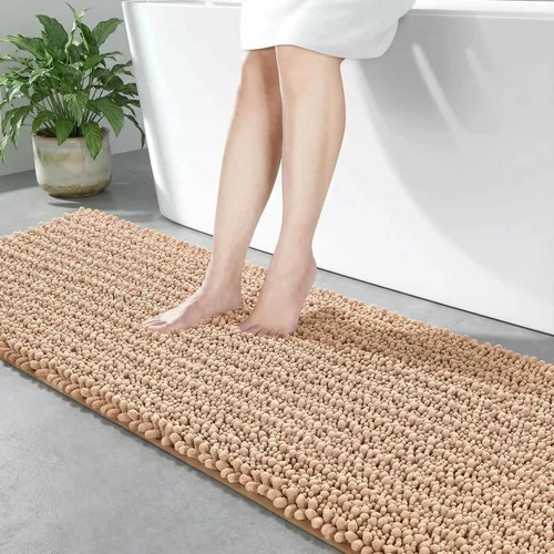 Miniatura 14 de Disolla Alfombra de baño pequeña, antideslizante, lavable, color beige, 17 x 24 pulgadas, súper absorbente, suave, alfombra de baño de felpilla
