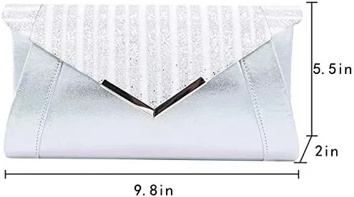 Miniatura 2 de Queena Bolso de mano de noche con purpurina brillante para mujer, bolso de cadena para boda, fiesta de graduación, regalo para mamá, esposa, novia