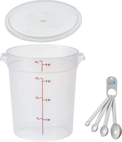 Miniatura 11 de Lumintrail Cambro Recipiente Redondo de Almacenamiento de Alimentos de 2 Cuartos, Paquete de 2 Translúcido, con Tapa Translúcida, Incluye Juego