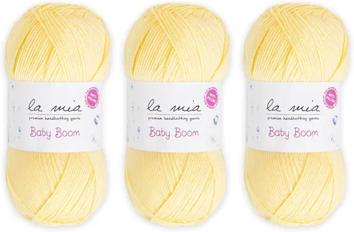 Miniatura 32 de 1 madeja La Mia Baby Boom, hilo acrílico 100% antipilling para tejer y ganchillo para tejer y ganchillo, 3.53 oz (3.5 onzas) / 820.2 ft