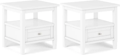 Miniatura 19 de SIMPLIHOME Warm Shaker - Mesa auxiliar de madera maciza de 20 pulgadas de ancho x 20 pulgadas de alto, color marrón carbón envejecido, mesa