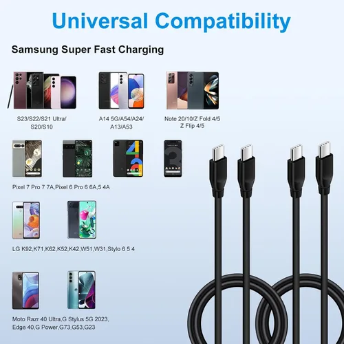 Miniatura 7 de Cable de carga C de 9 pies para Samsung S25 Cable de carga rápida para Galaxy A16 A15 A14 5G A54 A24 A53 A13 5G A23 A34 A03S S24 S23 S22 S21 S20 S10