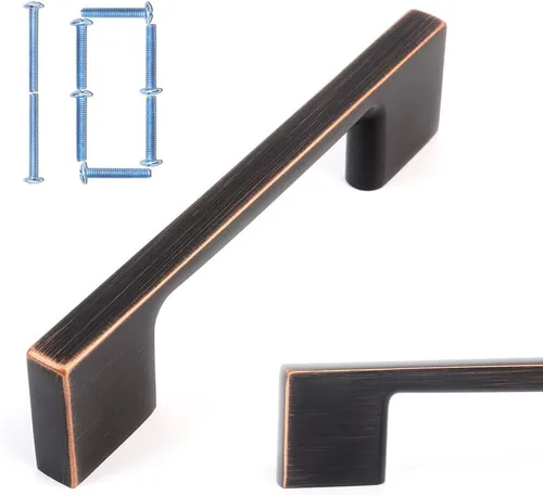 Miniatura 82 de KOOFIZO Paquete de 10 pomos negros para gabinete, pomos negros mate para cajones, K03, tiradores cuadrados de un solo agujero para gabinetes