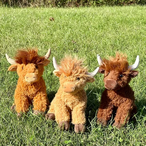 Miniatura 2 de The Petting Zoo Highland Cow - Peluche de vaca de peluche, regalos para niños, animales salvajes de la vida silvestre, juguete de peluche de vaca