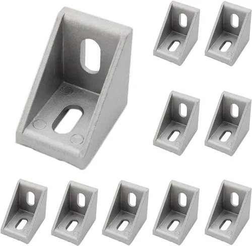 Miniatura 16 de Paquete de 10 soportes de esquina de perfil de aluminio, cierre de junta de ángulo recto en forma de L, conector para perfil de extrusión