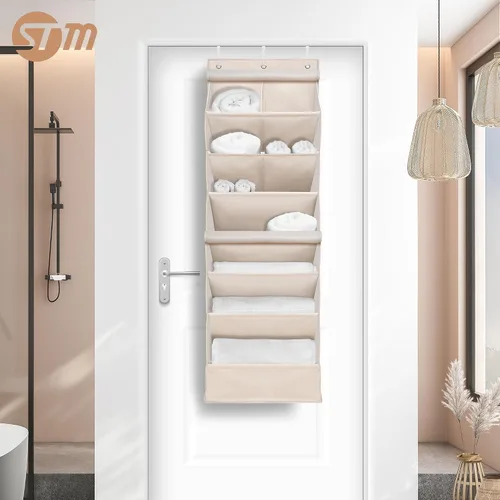 Miniatura 7 de STORAGE MANIAC Organizador de zapatos para colgar sobre la puerta con cortina, resistente al polvo, organizador de zapatos grande y profundo