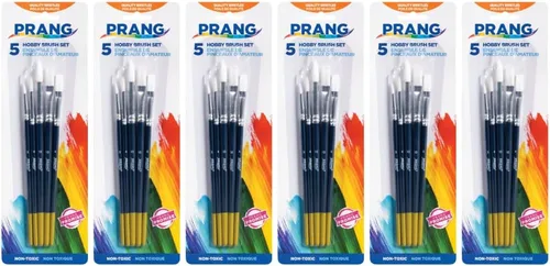 Miniatura 8 de Prang Hobby - Juego de pinceles de pintura, varios tamaños, 4 pinceles/juego, 1 juego
