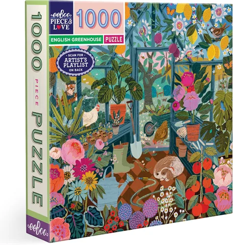 Miniatura 14 de eeBoo Rompecabezas de 1000 piezas – Artist's Cottage rompecabezas para adultos, cuadrado de 23 x 23 pulgadas, fabricado con tablero reciclado