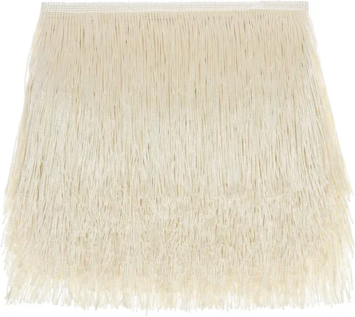 Miniatura 21 de AWAYTR Ribete de Flecos para Costura de 10 Yardas - 6 pulgadas de Ancho con Borlas para Manualidades DIY, Ropa y Decoración de Vestidos