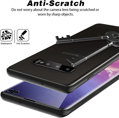 Miniatura 8 de TOCOL Paquete de 2 + 2 protectores de pantalla para Samsung Galaxy S10 Plus, paquete de 2 protectores de pantalla de TPU y 2 protectores de lente