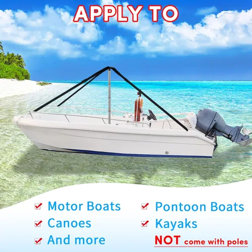 Miniatura 4 de Postes de soporte ajustables para cubierta de barco con correas, postes de barco con correa y gancho de acero inoxidable de 1 pulgada de ancho x 3.5