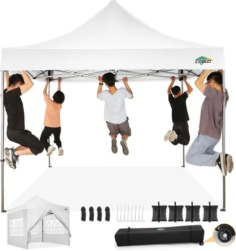 Miniatura 57 de COBIZI Toldo de 10 x 20 pies con paredes laterales, carpa de fiesta resistente para fiestas, bodas, tienda de campaña portátil plegable fácil