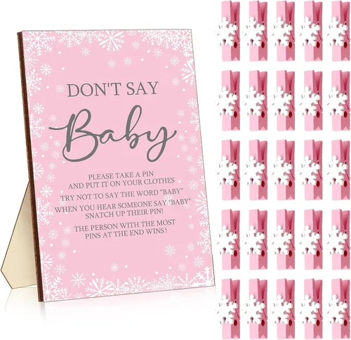 Miniatura 9 de Unittype 51 Piezas No Digas Bebé Juego de Baby Shower Regalos Incluye Letrero de Baby Shower Tema Abeja y 50 Mini Pinzas de Ropa de Abeja para Niños