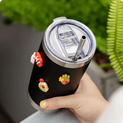 Miniatura 4 de Juego de 2 tapas de 591 ml para vaso de 20 onzas, tapas de repuesto a prueba de derrames y resistentes a salpicaduras con deslizador para tazas