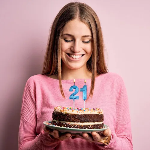 Miniatura 4 de Velas de 40 cumpleaños para pastel, vela azul número 40 en forma de diamante 3D, decoración de cumpleaños, suministros de fiesta para mujeres u