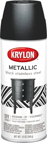 Krylon® 2207 Pintura en aerosol metálica brillante, acero inoxidable negro