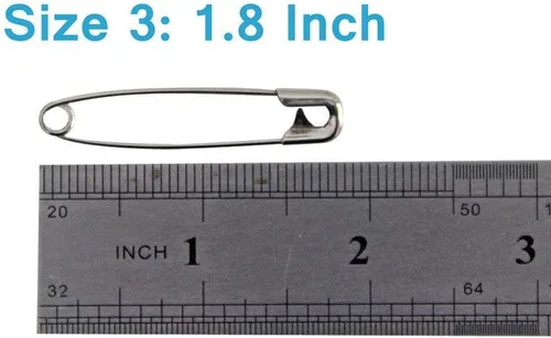 Miniatura 3 de YiwerDer 60 pines de seguridad grandes, duraderos, resistentes al óxido, acero niquelado tamaño 3, 1.8 pulgadas/1.811 in
