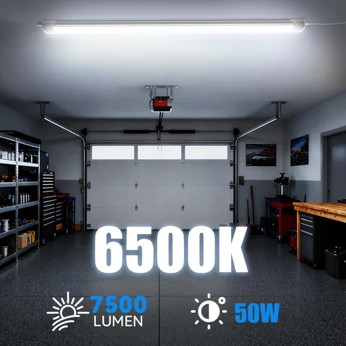 Miniatura 3 de CNSUNWAY Lámparas LED para tienda de 4 pies, luz LED en forma de D de 50W 7500LM 6500K luz blanca diurna, luz para garaje, enlazable con cubierta