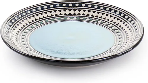 Miniatura 4 de Elama Blue Sage - Vajilla de cerámica de 16 piezas con doble tazón, color azul