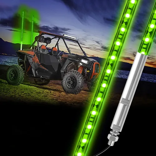 Miniatura 9 de 2 PIEZAS 1.2M Luz LED Roja de Látigo para Camión, BESTZHEYU Luz de Látigo LED de 4 Pies para ATV UTV, Antena de Látigo para RZR Polaris Todoterreno