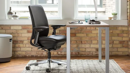 Miniatura 4 de Steelcase Amia Task Chair: marco platino/base de aluminio pulido - sin brazos - ruedas de piso duro
