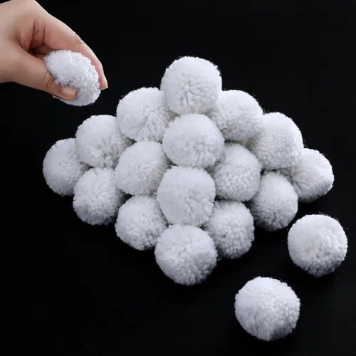 Miniatura 8 de Janinka 80 pompones de Navidad de 2 pulgadas, para artes y manualidades, bolas grandes brillantes para adultos, decoración de Navidad (rojo, verde)
