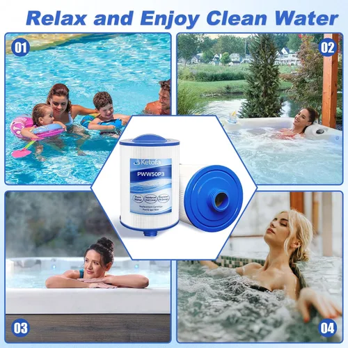 Miniatura 7 de PWW50P3 - Filtro para bañera de hidromasaje Pleatco Spa, PWW50P3 (rosca gruesa de 1 1/2 pulgadas) Filtro de spa compatible con Unicel 6CH-940 Filbur