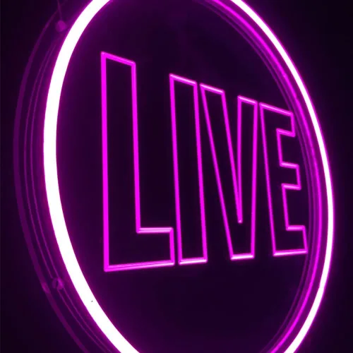 Miniatura 2 de NOXTROND Letrero de Luces de Neón En Vivo, Letrero de Neón LED En Vivo con Alimentación USB para Pared, Decoración de Pared En Vivo Regulable