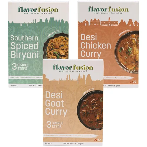 Miniatura 10 de Flavor Fusion Favoritos tradicionales con ingredientes naturales: pollo Tikka Masala, palak Paneer y pollo picante a la pimienta para una cocina