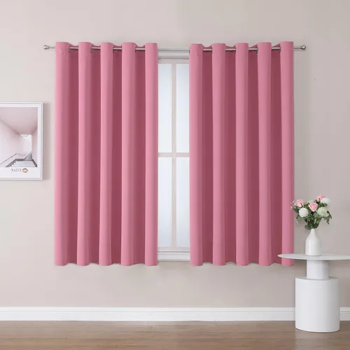 Miniatura 66 de ChrisDowa - Cortinas de cenefa pequeñas para cocina, cortinas cortas con ojales y aislamiento térmico para oscurecer la sala y habitación