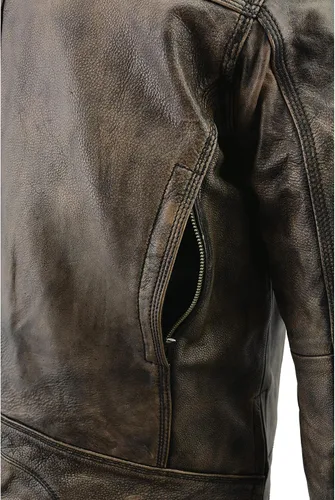 Miniatura 3 de Milwaukee Leather Chaqueta de moto marrón envejecido para hombre con ventilación