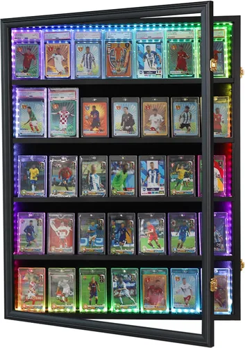 Miniatura 9 de Estuche de exhibición de tarjetas deportivas con 35 grados: marco de exhibición de tarjetas de béisbol con protección UV, vista transparente
