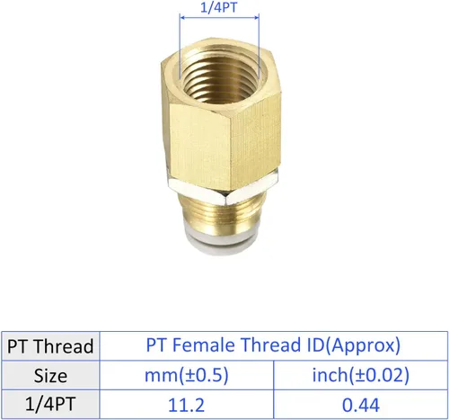 Miniatura 4 de M METERXITY Paquete de 2 accesorios de tubería hembra de 1/4 PT – Unión recta, mamparo de empuje para conectar accesorios, se aplica al sistema
