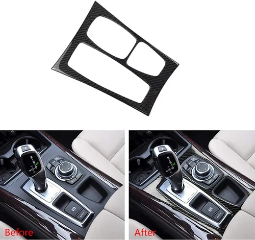 Miniatura 3 de Thor-Ind Cubierta de panel de caja de engranajes de fibra de carbono para BMW X5 E70 (08-13) X6 E71 (09-14) consola central de cambio de marchas