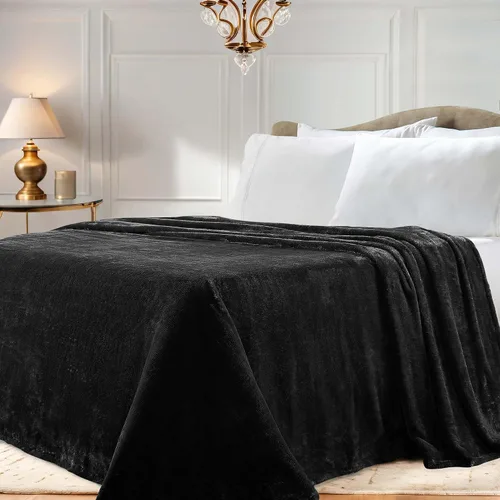 Miniatura 7 de Superior Manta Clásica de Forro Polar Sólido, Gruesa, Acogedora, Mantas Cálidas, Ropa de Cama y Manta de Sofá de Felpa Suave Aterciopelada, Linda