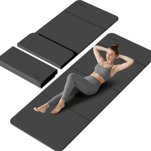 PAIDU Esterilla de yoga plegable - 10mm extra gruesa, 190 x 66 cm, antideslizante, esterilla de ejercicio y fitness | Certificada eco SGS, portátil