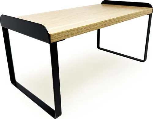 Miniatura 19 de Mitus Organizador y almacenamiento de estantes, estante apilable de madera escalonada para encimeras, escritorios, gabinetes (juego de 2) 12