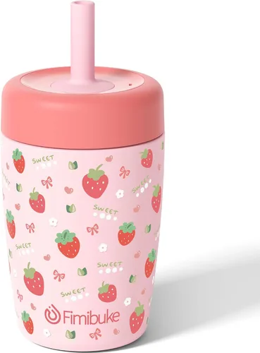 Miniatura 10 de Fimibuke Vasos para niños y niños pequeños, a prueba de derrames, 12 onzas, con aislamiento Capybara, vaso de paja para niños pequeños, botella