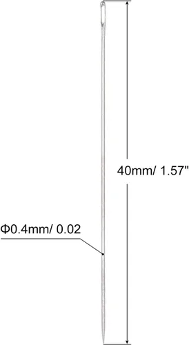 Miniatura 2 de uxcell 60 agujas de abalorios finas, finas, largas, rectas para bordar, de acero inoxidable, 1.57 pulgadas