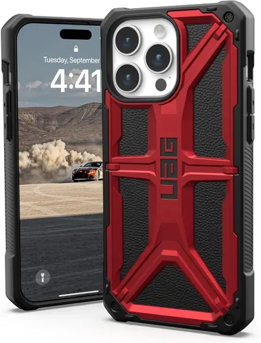 URBAN ARMOR GEAR UAG Funda [versión actualizada] compatible con iPhone 15 Pro Max de 6.7 pulgadas, Monarch Crimson resistente, resistente grado