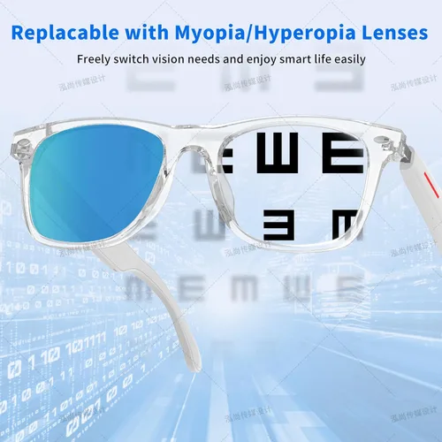 Miniatura 5 de Emerhome - Gafas inteligentes Bluetooth para hombres y mujeres con altavoces, control táctil, protección UV para exteriores y control de voz