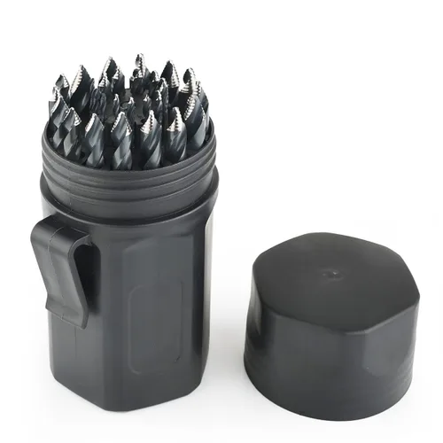 Miniatura 3 de Stark USA Juego de 15 brocas para mano izquierda (inversa) para flauta de metal endurecido HSS Twist Jobber longitud taladro de 1/16 a 1/2 por 1/32