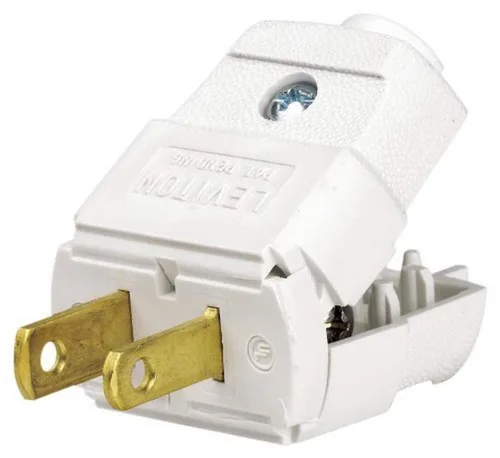 Miniatura 2 de Leviton 15 A, 125 V, NEMA 1-15P, 2P, 2W, Enchufe, Hoja Recta, Grado Residencial, Polarizado, Sin Conexión a Tierra, 101-P, Marrón