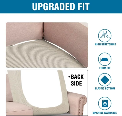 Miniatura 6 de H.VERSAILTEX - Funda súper elástica individual para chaise, cubiertas de sofá seccional para sofá en forma de L, tanto para la izquierda como
